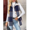 Zeagoo Plaid Vest for Women Flannel Jackets Sleeveless Button Down Shirts(Blue-gz542)