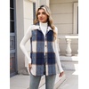 Zeagoo Plaid Vest for Women Flannel Jackets Sleeveless Button Down Shirts(Blue-gz542)