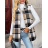 Zeagoo Plaid Vest for Women Flannel Jackets Sleeveless Button Down Shirts(Brown-gz794)