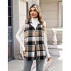 Zeagoo Plaid Vest for Women Flannel Jackets Sleeveless Button Down Shirts(Brown-gz794)