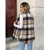 Zeagoo Plaid Vest for Women Flannel Jackets Sleeveless Button Down Shirts(Brown-gz794)