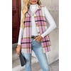 Zeagoo Plaid Vest for Women Flannel Jackets Sleeveless Button Down Shirts(Hot Pink-gz795)