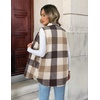 Zeagoo Plaid Vest for Women Flannel Jackets Sleeveless Button Down Shirts(Khaki-gz798)