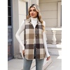 Zeagoo Plaid Vest for Women Flannel Jackets Sleeveless Button Down Shirts(Khaki-gz798)