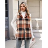 Zeagoo Plaid Vest for Women Flannel Jackets Sleeveless Button Down Shirts(Orange-gz526)