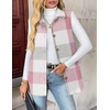 Zeagoo Plaid Vest for Women Flannel Jackets Sleeveless Button Down Shirts(Pink-gz695)