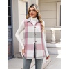 Zeagoo Plaid Vest for Women Flannel Jackets Sleeveless Button Down Shirts(Pink-gz695)