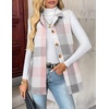 Zeagoo Plaid Vest for Women Flannel Jackets Sleeveless Button Down Shirts(Pink-gz799)