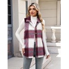 Zeagoo Plaid Vest for Women Flannel Jackets Sleeveless Button Down Shirts(Red-gz543)
