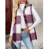 Zeagoo Plaid Vest for Women Flannel Jackets Sleeveless Button Down Shirts(Red-gz543)