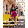 Zeagoo Skirts for Women High Waisted Stain Mini Skirt Aline Zipper Skirt(A-rose Red)