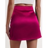 Zeagoo Skirts for Women High Waisted Stain Mini Skirt Aline Zipper Skirt(A-rose Red)