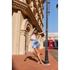 Zeagoo Skirts for Women High Waisted Stain Mini Skirt Aline Zipper Skirt(Blue)