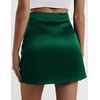 Zeagoo Skirts for Women High Waisted Stain Mini Skirt Aline Zipper Skirt(Evergreen)