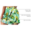 Zeagoo Skirts for Women High Waisted Stain Mini Skirt Aline Zipper Skirt(Green Floral)
