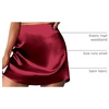 Zeagoo Skirts for Women High Waisted Stain Mini Skirt Aline Zipper Skirt(Wine Red)