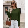 Zeagoo Sweaters for Women Cropped Crewneck Basic 2026 Trendy Fall Tops(Army Green)
