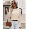 Zeagoo Sweaters for Women Cropped Crewneck Basic 2026 Trendy Fall Tops(Beige)