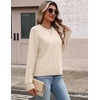 Zeagoo Sweaters for Women Cropped Crewneck Basic 2026 Trendy Fall Tops(Beige)