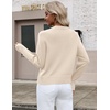 Zeagoo Sweaters for Women Cropped Crewneck Basic 2026 Trendy Fall Tops(Beige)