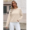 Zeagoo Sweaters for Women Cropped Crewneck Basic 2026 Trendy Fall Tops(Beige)