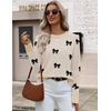 Zeagoo Sweaters for Women Cropped Crewneck Basic 2026 Trendy Fall Tops(Black Bow)