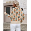 Zeagoo Sweaters for Women Cropped Crewneck Basic 2026 Trendy Fall Tops(Floral Apricot)