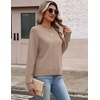 Zeagoo Sweaters for Women Cropped Crewneck Basic 2026 Trendy Fall Tops(Khaki)