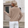 Zeagoo Sweaters for Women Cropped Crewneck Basic 2026 Trendy Fall Tops(Khaki)