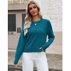 Zeagoo Sweaters for Women Cropped Crewneck Basic 2026 Trendy Fall Tops(Lake Blue)
