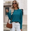 Zeagoo Sweaters for Women Cropped Crewneck Basic 2026 Trendy Fall Tops(Lake Blue)