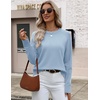 Zeagoo Sweaters for Women Cropped Crewneck Basic 2026 Trendy Fall Tops(Light Blue)
