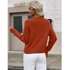 Zeagoo Sweaters for Women Cropped Crewneck Basic 2026 Trendy Fall Tops(Orange)