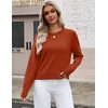 Zeagoo Sweaters for Women Cropped Crewneck Basic 2026 Trendy Fall Tops(Orange)