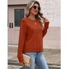 Zeagoo Sweaters for Women Cropped Crewneck Basic 2026 Trendy Fall Tops(Orange)
