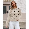 Zeagoo Sweaters for Women Cropped Crewneck Basic 2026 Trendy Fall Tops(Polka Dot)