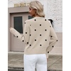 Zeagoo Sweaters for Women Cropped Crewneck Basic 2026 Trendy Fall Tops(Polka Dot)