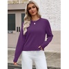 Zeagoo Sweaters for Women Cropped Crewneck Basic 2026 Trendy Fall Tops(Purple)