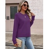 Zeagoo Sweaters for Women Cropped Crewneck Basic 2026 Trendy Fall Tops(Purple)