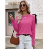 Zeagoo Sweaters for Women Cropped Crewneck Basic 2026 Trendy Fall Tops(Rose Pink)