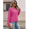 Zeagoo Sweaters for Women Cropped Crewneck Basic 2026 Trendy Fall Tops(Rose Pink)