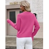 Zeagoo Sweaters for Women Cropped Crewneck Basic 2026 Trendy Fall Tops(Rose Pink)