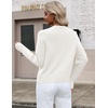 Zeagoo Sweaters for Women Cropped Crewneck Basic 2026 Trendy Fall Tops(White)