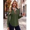 Zeagoo Women’s Button Down Shirts Long Sleeve Business Casual Blouses Tops(Army Green)
