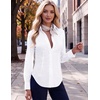 Zeagoo Women’s Button Down Shirts Long Sleeve Business Casual Blouses Tops(A-white)