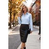 Zeagoo Women’s Button Down Shirts Long Sleeve Business Casual Blouses Tops(Blue)