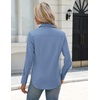 Zeagoo Women’s Button Down Shirts Long Sleeve Business Casual Blouses Tops(Grey Blue)