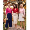 Zeagoo Women’s Button Down Shirts Long Sleeve Business Casual Blouses Tops(Hot Pink)