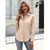 Zeagoo Women’s Button Down Shirts Long Sleeve Business Casual Blouses Tops(Light Khaki)