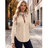 Zeagoo Women’s Button Down Shirts Long Sleeve Business Casual Blouses Tops(Light Khaki)